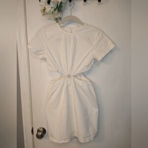 Zara White Side Cut Out Mini Dress